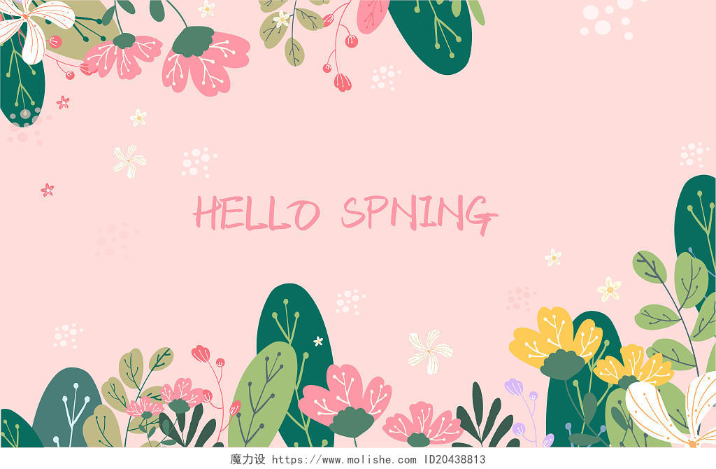 春天春分春天春小清新背景春天小清新花卉花朵矢量背景春天花